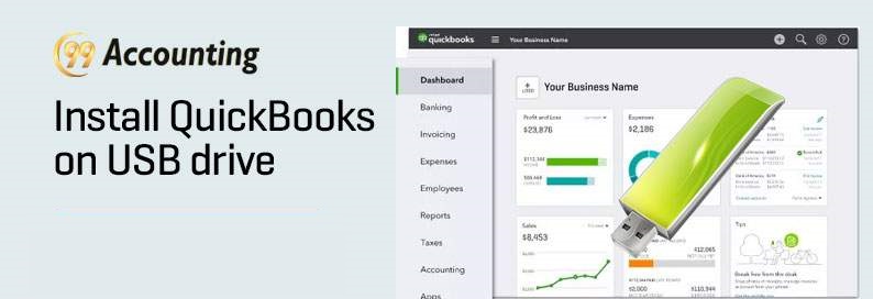 Install QuickBooks on USB drive